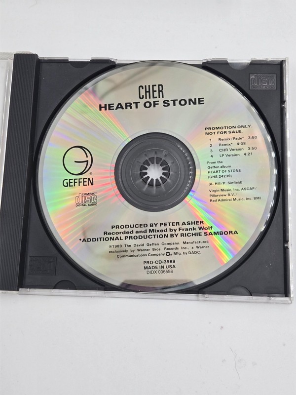 Cher Heart Of Stone Promo Single Remix 1989 WB PRO-CD-3989 *rare*