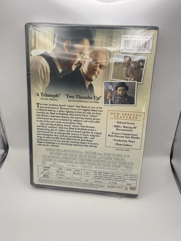 Road to Perdition (DVD 2002) Full Screen.. Brand New.. Tom Hanks And Paul Newman - Image 2 of 3