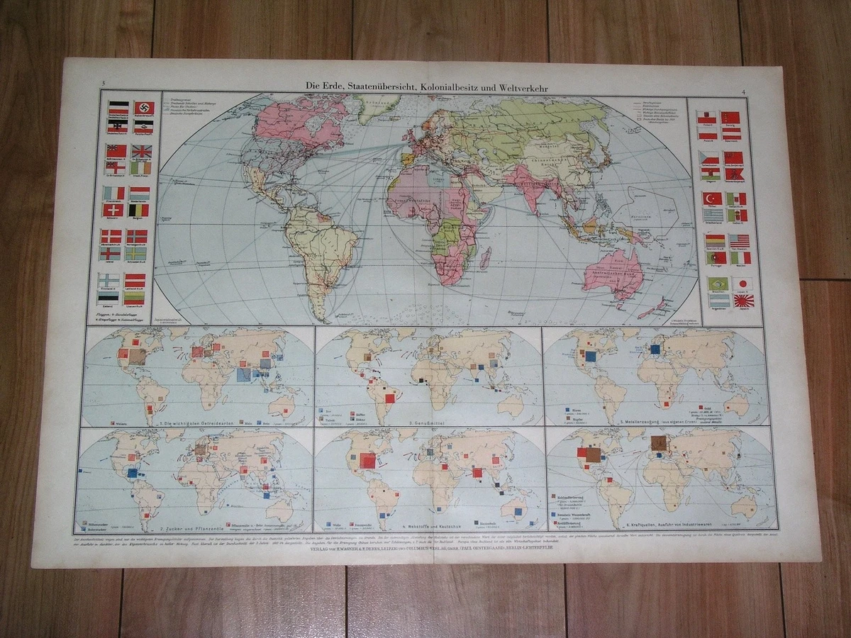 1930-1939 Date Range Antique World Maps & Atlases for sale | eBay