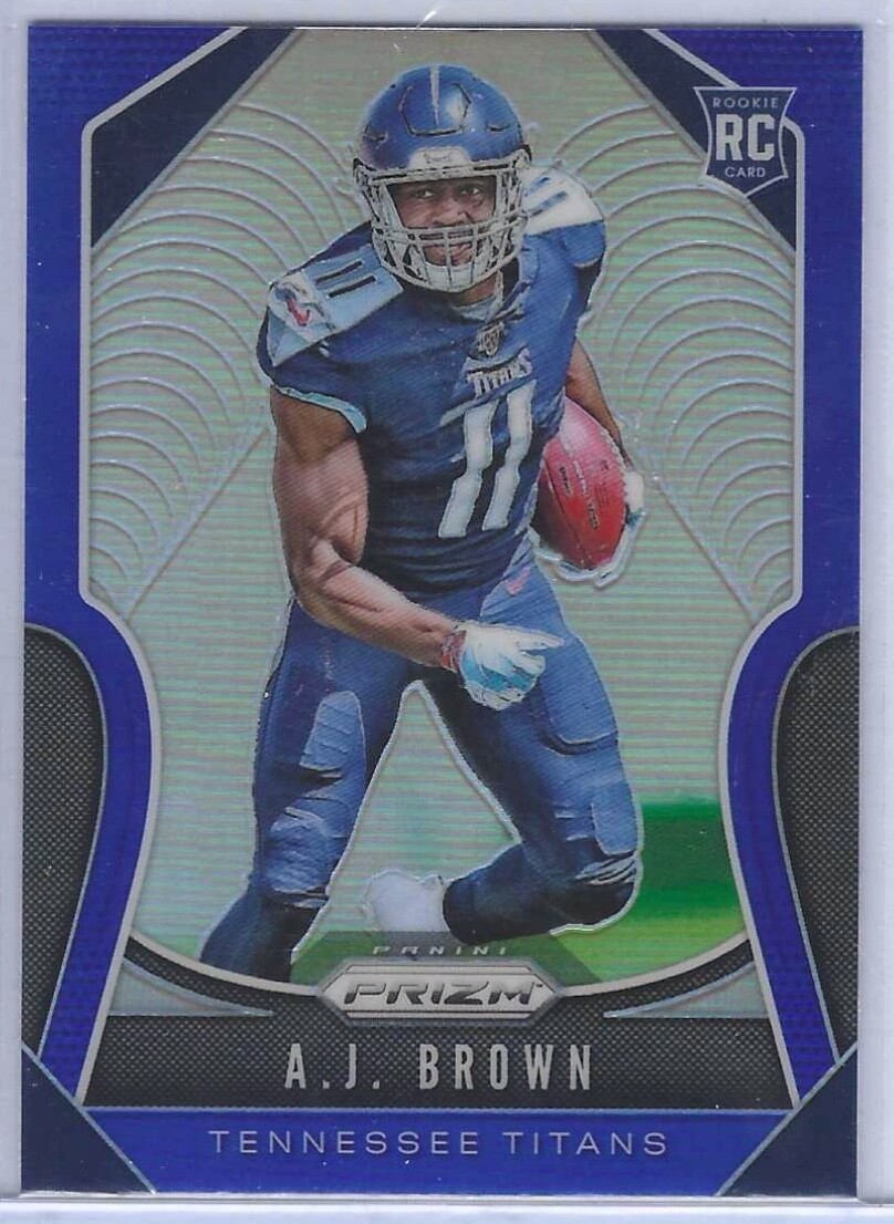 AJ BROWN 2019 PANINI PRIZM BLUE PRIZM SSP RETAIL /7 ROOKIE RC #344