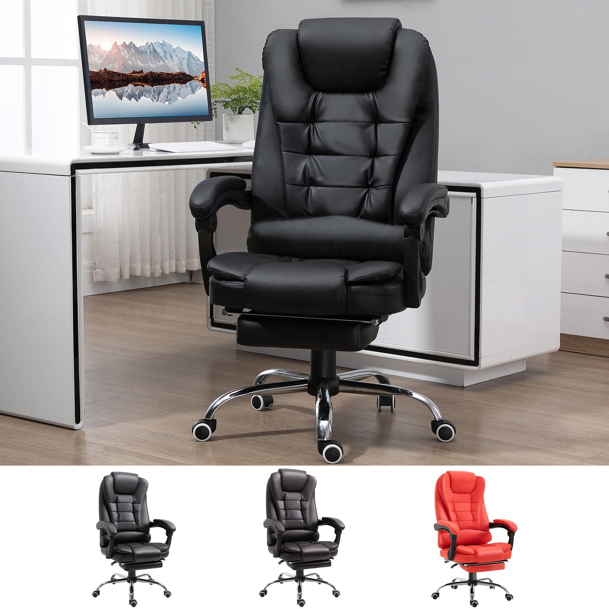 New Swivel High Back Executive Ergonomic Leather Conference Office