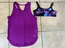 NEW Justice Active Girls 16 Workout Tank Top Bra 2 Pc. Set Purple Blue Multi NWT