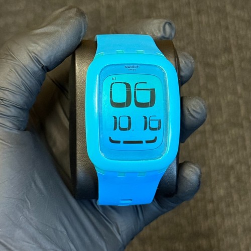 38mm Swatch Touch Blue SURS100 Swiss Digital Quartz Watch UNTESTED PARTS REPAIR - 第 1/15 張圖片