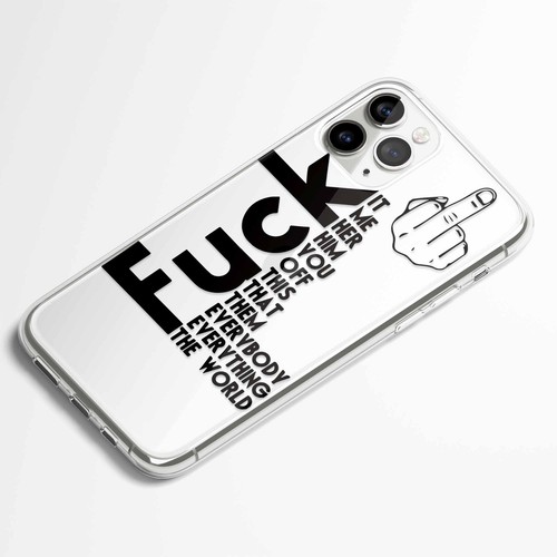 Cool F#CK You Letter Print Protective Case for Iphone 13 14 15 11 12 ProMax XR 7 - Picture 8 of 13