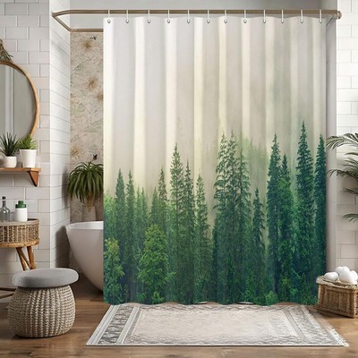 Forest Shower Curtain Rv Shower Curtain For Travel Trailer Bathroom Farmhouse Ca