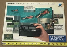VTG MINOLTA Freedom Zoom 105i Camera Photo STORE SIGN Countertop Advertisement