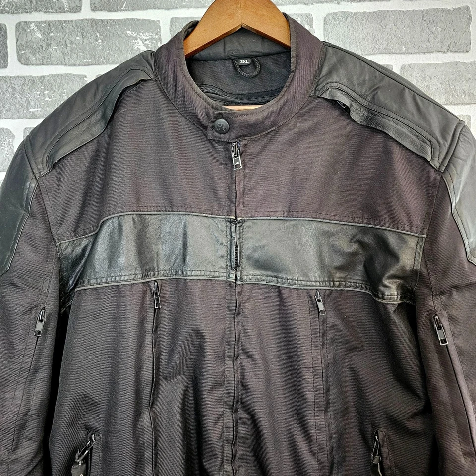 Xelement Motorcycle Jacket Men's 3XL Leather Nylon Waterproof Zip Out Lining - Image 3 of 4