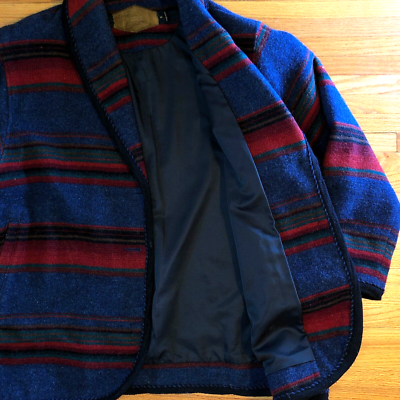 Woolrich Vintage Blanket Coat Women Size XL Tribal Navajo Wool