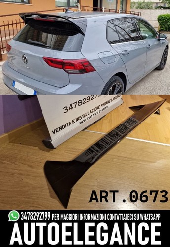 Spoiler Dach Passend Für VW Golf 8 Look R Schwarz Glänzend