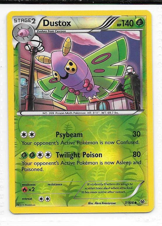 Pokemon --- DUSTOX --- XY Roaring Skies! RARE REVERSE HOLO! NM/Mint! 7/108