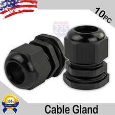 10 Pieces PG25 Black Waterproof Connector Gland 16-21mm Dia Cable