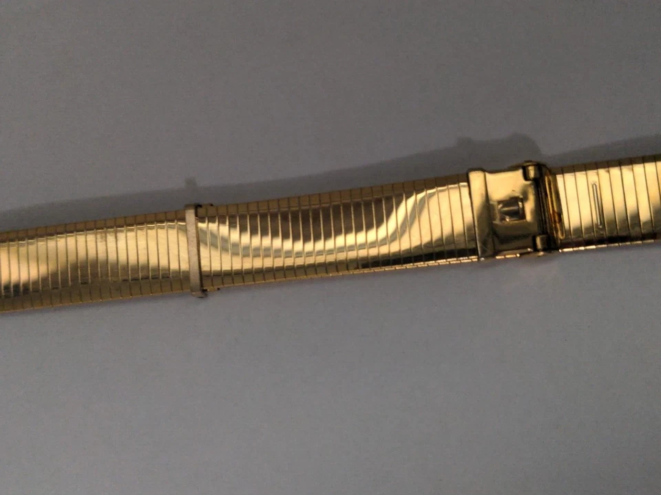 Raro JB Champion Omega Reloj de Luna Pulsera con Cuernos Relleno de Oro Curvo 16 17 18 19 Foto 2 de 4