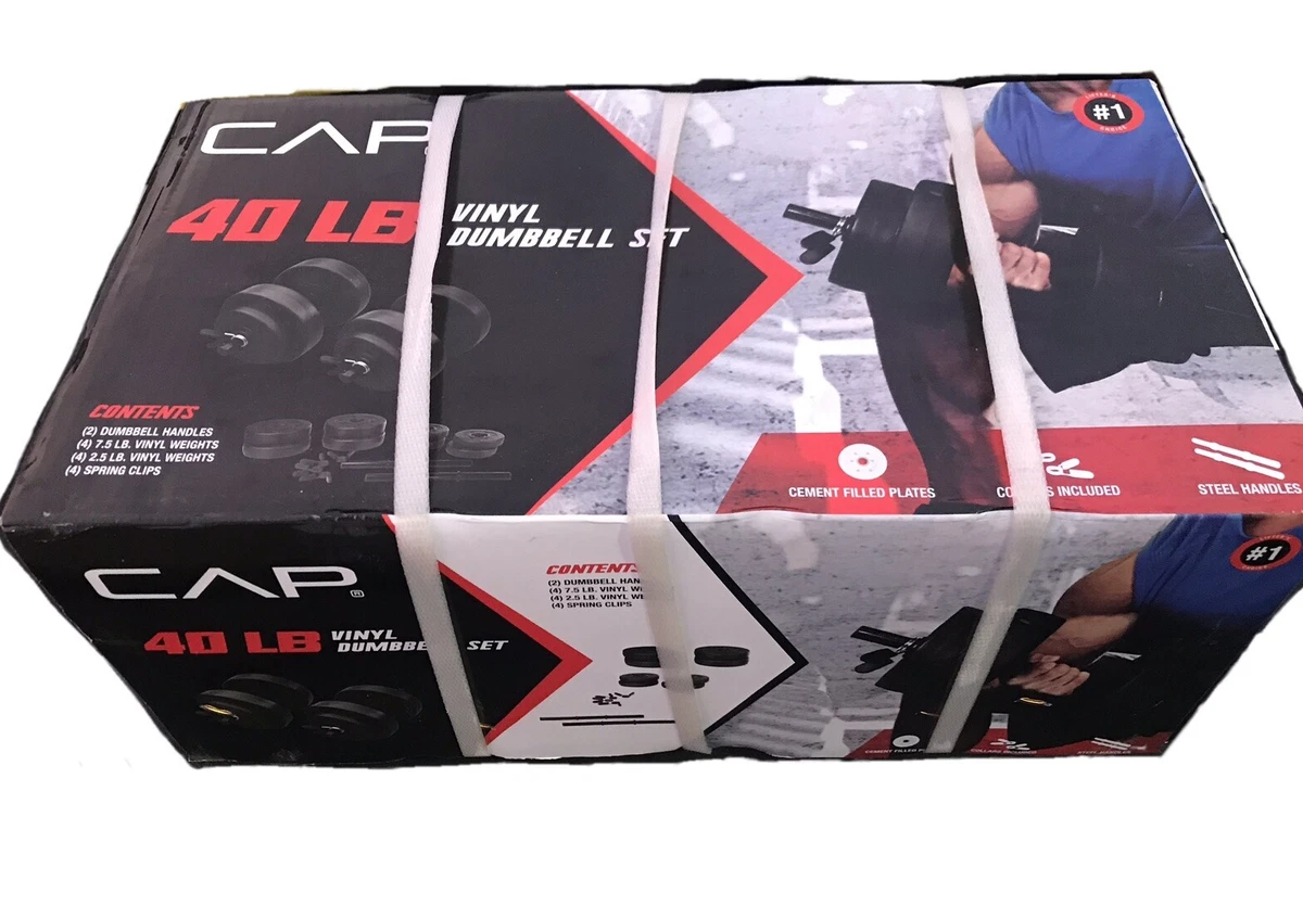Cap 40 lb 2024 vinyl dumbbell set