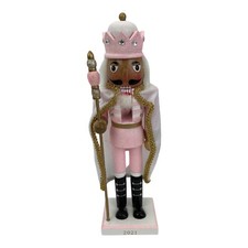 2021 Traditional Pink Nutcracker 14  Gold Trim Cape Glitter King Guard Staff