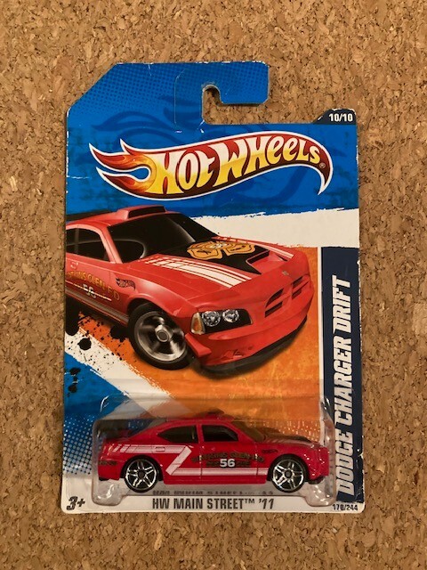 2011 Hot Wheels FIRE '08 Dodge Charger Drift WATKINS GLEN 10/10