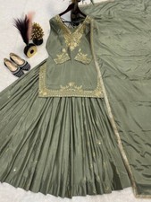 Wedding Wear Teal Green Crepe Silk Top Lehenga With Dupatta For Women & Girls