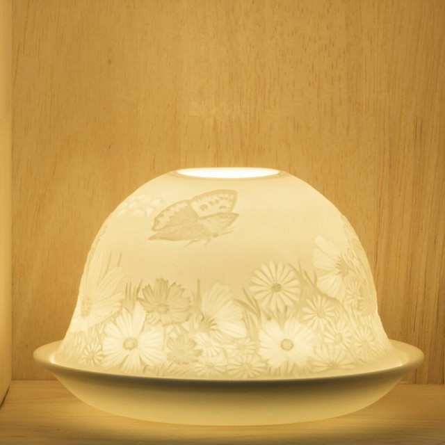 Nordic Lights Dragonflies Bone Porcelain Candle Shade Tea Light Holder Gift for sale online eBay