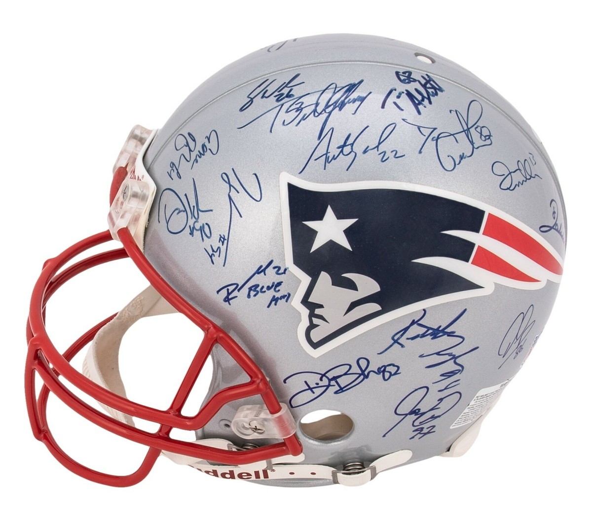 2004 New England Patriots Super Bowl Champs Team Signed Helmet Tom