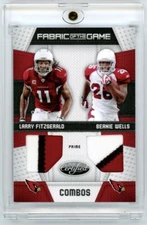 2010 Certified Fabric of Game Larry Fitzgerald Wells Dual Game Used Patch /25