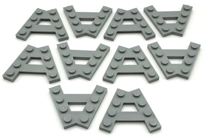 Lego 10 New Light Bluish Gray Wedges Plate A-Shape 2 Rows of 4 Studs