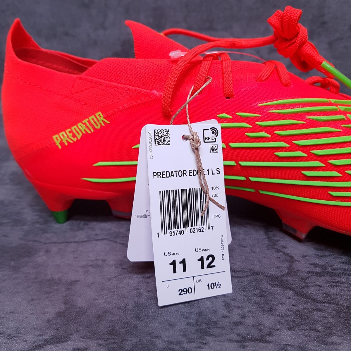 Adidas Predator Edge.1 SG Solar Red Soccer Cleats Mens Sizes Adidas Predator Edge.1 SG Solar Red Soccer Shoes Mens Size 8  main image 2