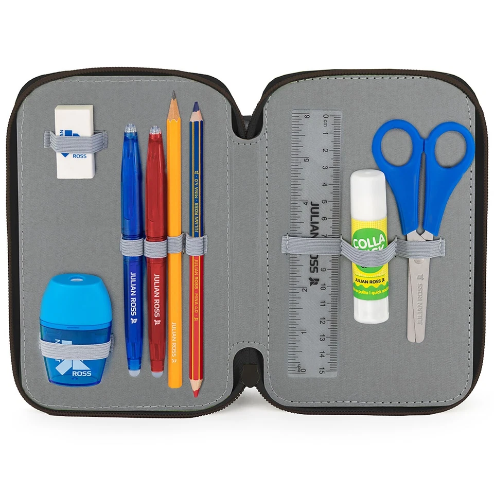 Pokemon Astuccio 3 scomparti riempito Bambini 45 pezzi, Scuola, 3 Zip, Pikachu - Immagine 2 di 4