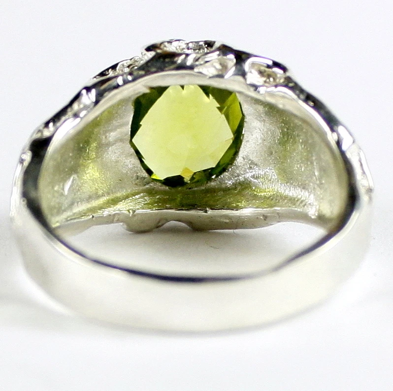 Peridoto, anillo de plata de ley 925 para hombre, SR168 Foto 4 de 4