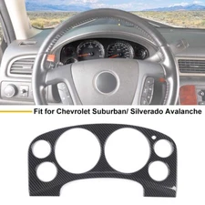 Carbon Dash Track pack gauge bezel Cover Trim For Chevy Silverado/SIERRA 2007-13