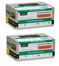 Framing Nail 10D x 3'' L Steel, Hot-Dipped Galvanized 1-LB, Pro-Fit 0054178 2-PK