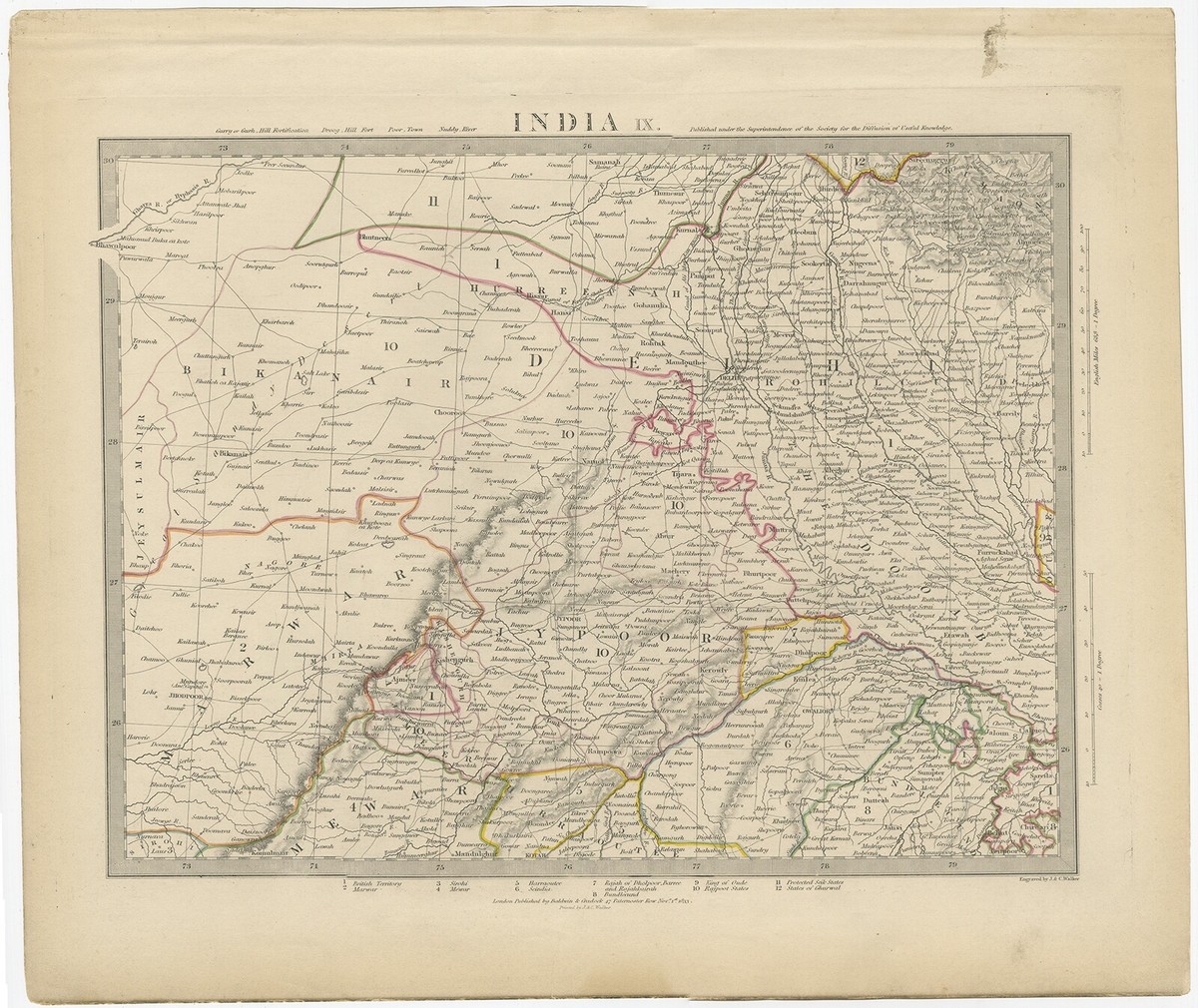 その他 Collecting Antique Maps Pl. 9 Antique Map of the region of Delhi by Walker (1833) | eBay