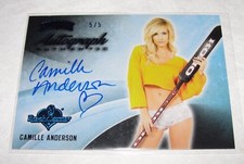 2014 Benchwarmer CAMILLE ANDERSON Hockey #14 Blue Foil Auto/5 Wedding Crashers 