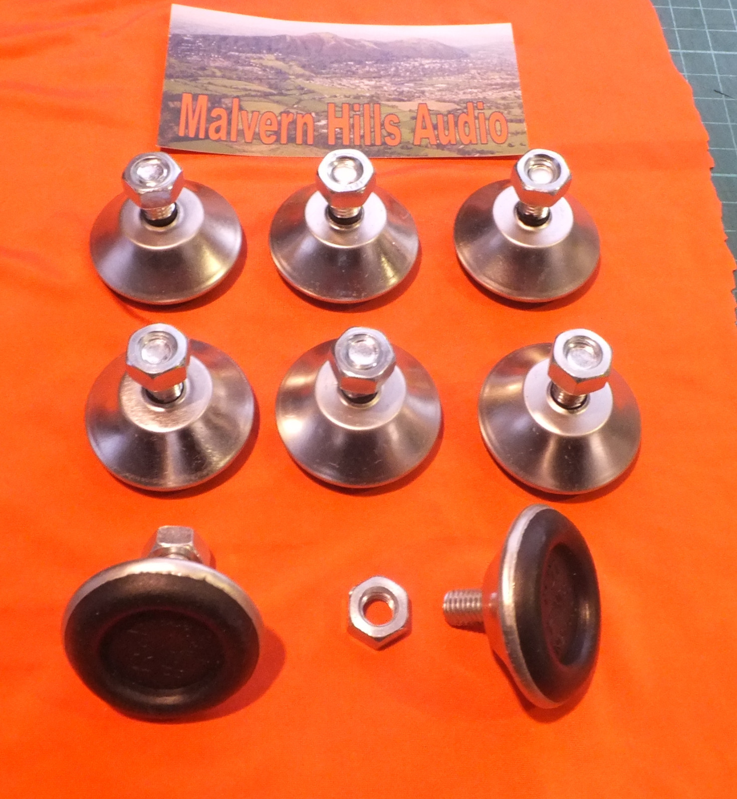 8 Silver Speaker Feet In Place of Spikes for Naim IBL, SBL, Hard Floor