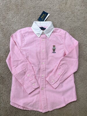 Polo Ralph Lauren Oxford Button Down dress shirt Polo Bear NWT