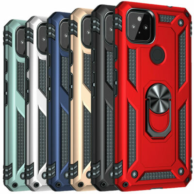 For Google Pixel 4 5a 5G Ring Kickstand Armor Shockproof Hybrid Phone Case