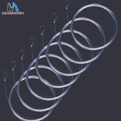 10pcs Fly Fishing Tapered Leader w/ Loop 7.5FT/9FT/12FT/15FT 0/1/2/3/4/5/6/7X 
