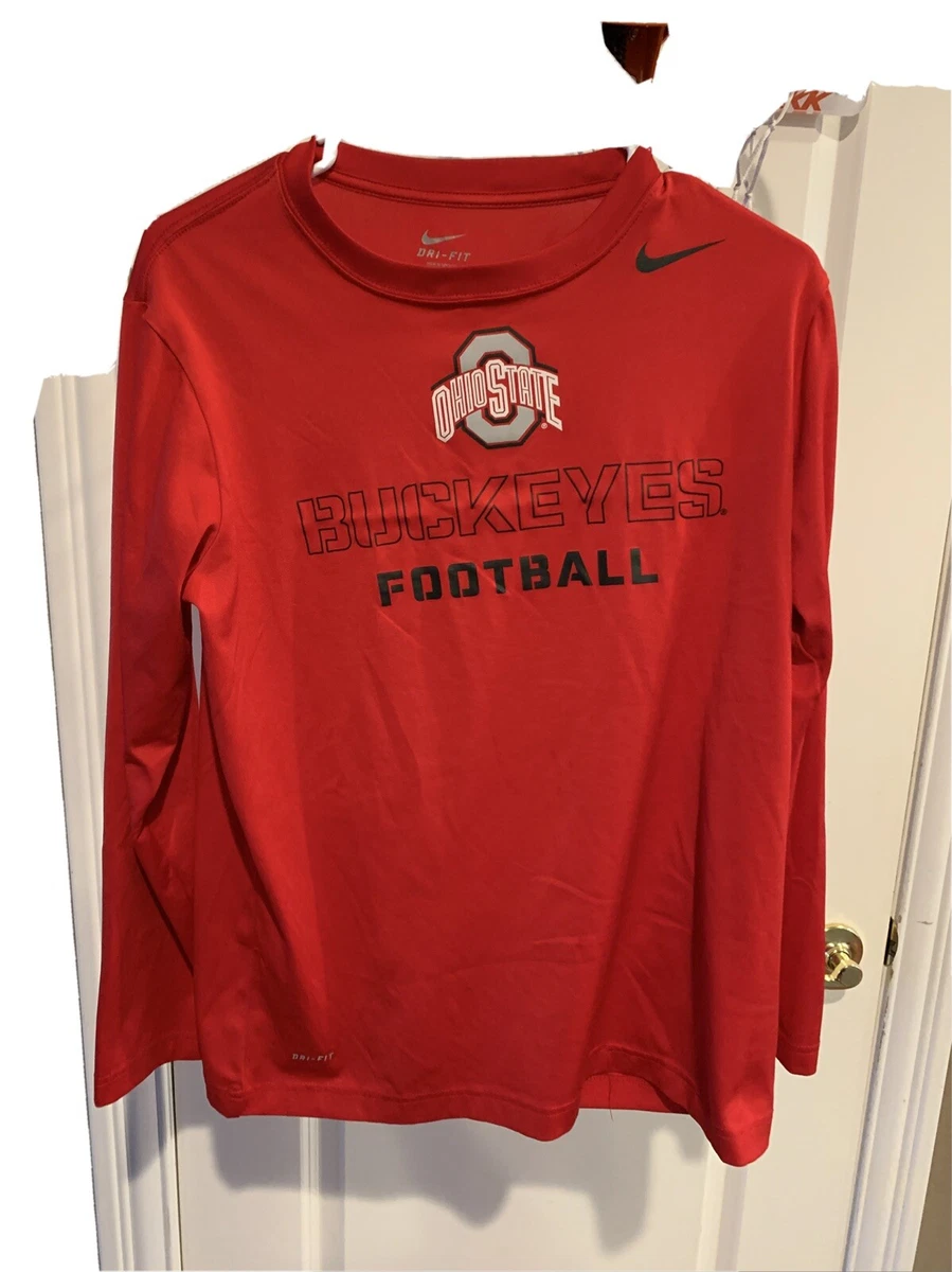 Nike Long Sleeve Youth XL Dri fit Ohio State Buckeyes Football