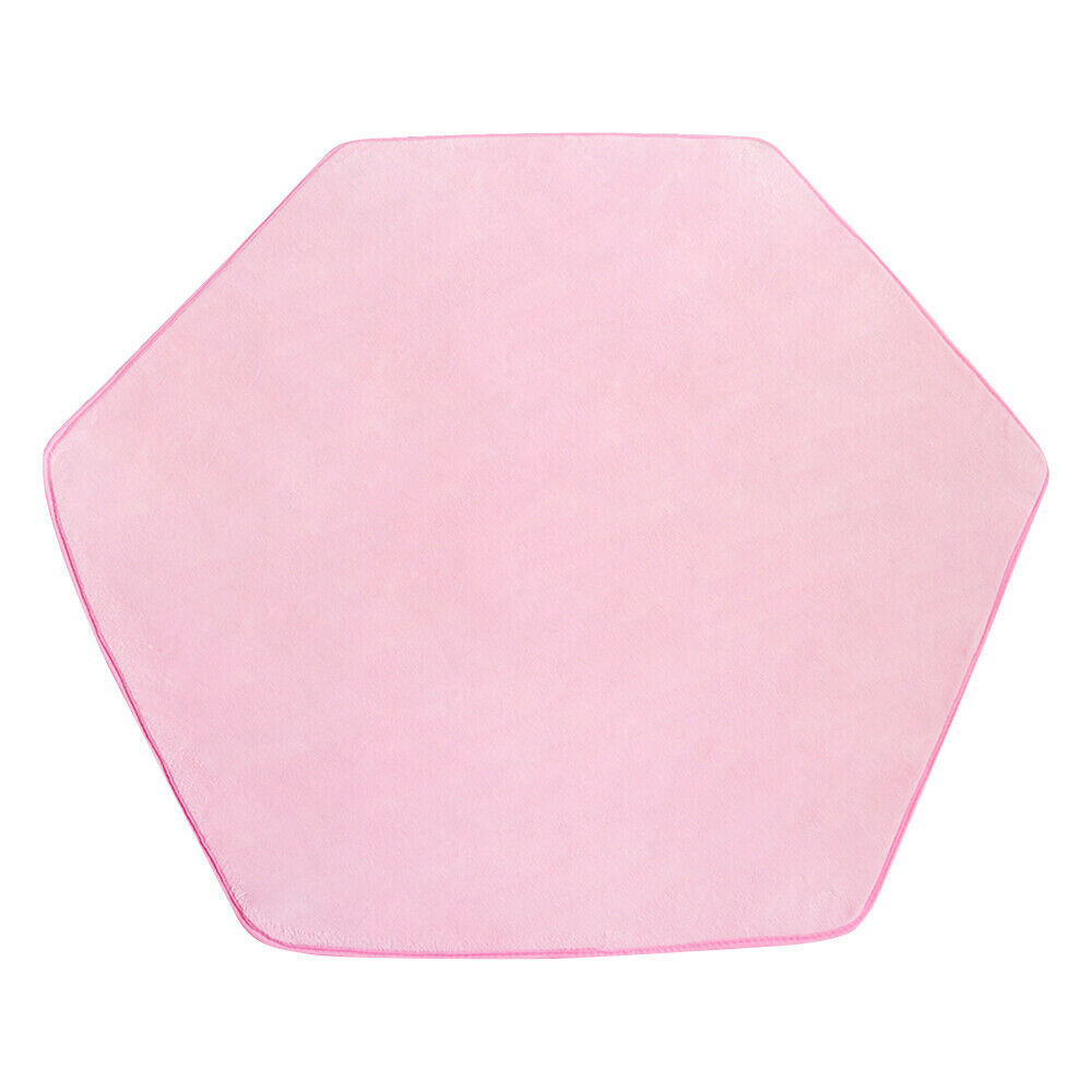 Princess Castle Hexagon Rug Pad Mat ​for Kids Playhouse Play Tent Soft Coral  