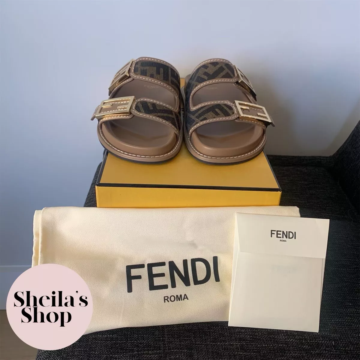 Fendi Kids FF Print Stroller - Brown - One Size