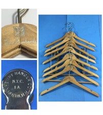 THE LOMBARDY HOTEL New York Vintage Hangers Suit / Robe Lot of 8 Hangers USA