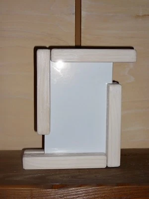 Cadre photo Modulable 10x15 Bois BLANC Chalet/Montagne/Cabane/Nature - Photo 1/4