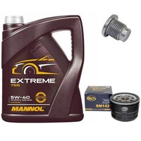 MotoröL Set 5W-40 5 Liter + ÖLfilter + ÖLablassschraube FüR Dacia Renault Megane