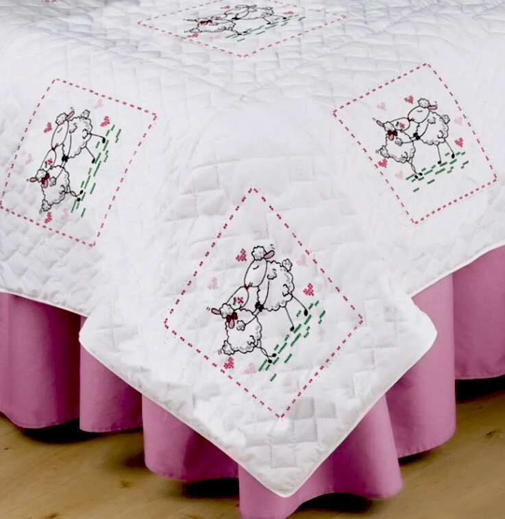 Tobin Embroidery Kit Kissing Sheep Quilt 6 Blocks T288093 by