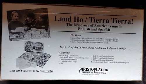 NUOVO Land Ho Gioco da Tavolo Tierra Discovery of America Spagnolo Inglese Aristoplay - Foto 2 di 2