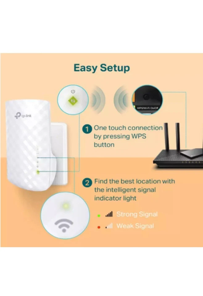 TP-Link RE220 AC750 Mesh Wi-Fi Range Extender Internet Booster🛜 433Mbps Capaz Foto 3 de 4
