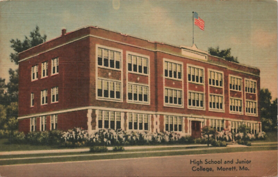 #ad #ad Monett Missouri High School And Junior College Vintage Postcard $2.47
