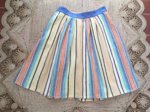 Fei Anthropologie, Deckchair Striped Cotton Summer Skirt, Size 2 - Picture 5 of 5