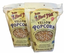 2 Pack Bob's Red Mill Yellow Popcorn 30 oz Pkg 1/28/27 (M)