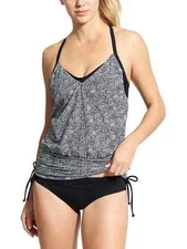 Athleta Laguna Side Scrunch Tankini NWT SZ 34 B/C Black