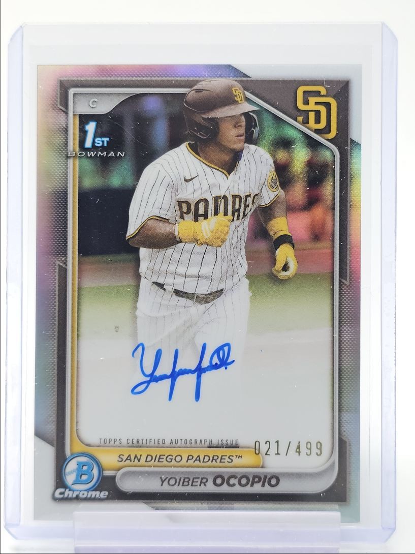YOIBER OCOPIO 2024 BOWMAN CHROME 1ST AUTOGRAPH REFRACTOR AUTO /499 Q4060