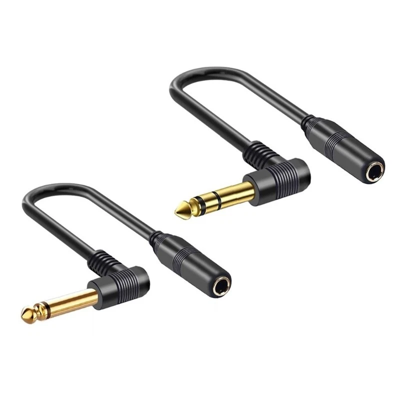 MARKENLOS Right Angle Guitar Extension Cord 6.35 TS Male to 6.35mm TRS Female Cable